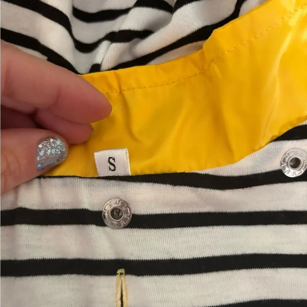 Yellow Striped Hooded Dog Raincoat